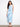 Blue patterned dress featuring a crew neckline, crafted from 100% cotton for comfort and breathability. By Charlie B.
