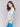 Half-button front on a printed cotton blouse with eyelets by Charlie B.