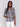 Pepper-colored blouse featuring a Mao collar and abstract pattern by Charlie B.