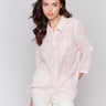 Guava shirt featuring a classic shirt collar by Charlie B.