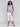 Abstract design on a sleeveless blue and white tank top by Charlie B.
