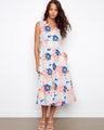 Floral dress featuring a stylish V-neck design, perfect for any occasion. The vibrant pattern adds a touch of elegance by Charlie B.