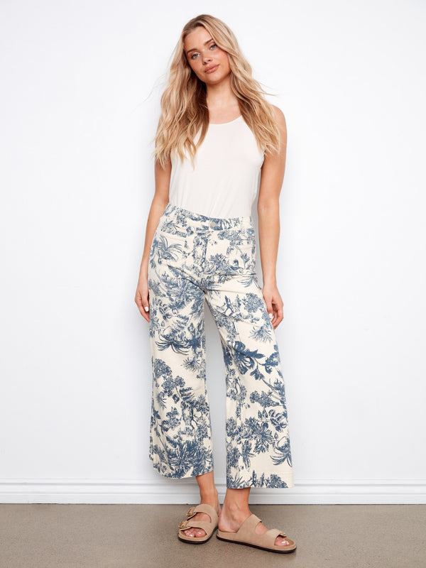 These pants feature a flattering flare fit, perfect for stylish outings. Crafted with care by Charlie B.