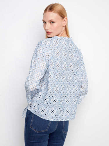 Stylish eyelet blouse crafted from 100% cotton, offering comfort and breathability by Charlie B.