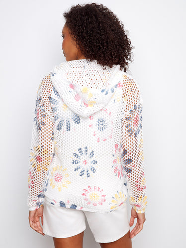 Featuring a practical hoodie, this crochet top blends comfort and fashion effortlessly by Charlie B.