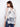 Abstract print fishnet crochet sweater with a loose fit and elegant 3/4 sleeves by Charlie B.