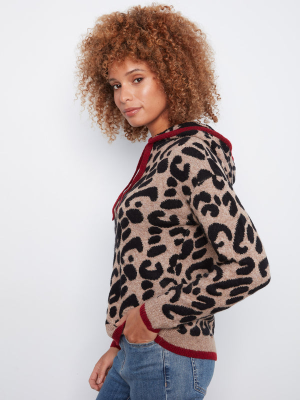 Printed Hoodie Sweater - Animal