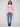 Trendy pink abstract print sweater with long sleeves and drop shoulders, combining fashion and ease by Charlie B.