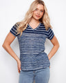 Blue and white striped T-shirt featuring a relaxed fit, ideal for everyday comfort by Charlie B.