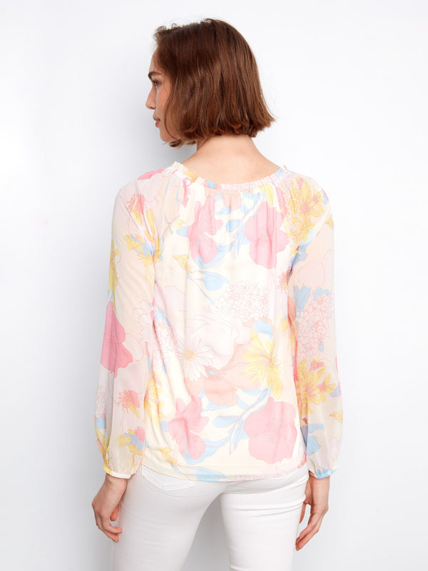 Printed Off-Shoulder Blouse - Romantic