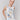 White tank top with crew neckline and feather print by Charlie B.