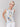 White tank top with crew neckline and feather print by Charlie B.