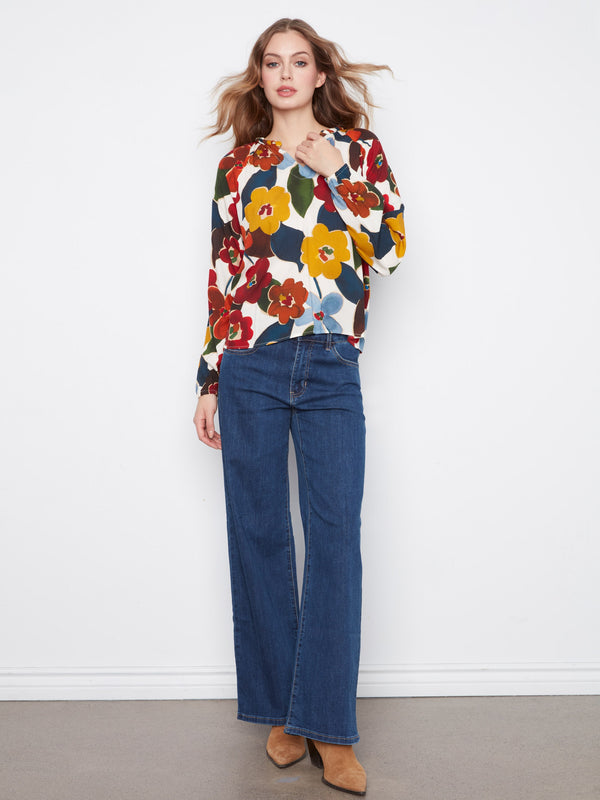 Printed Popover Blouse - Jazzy