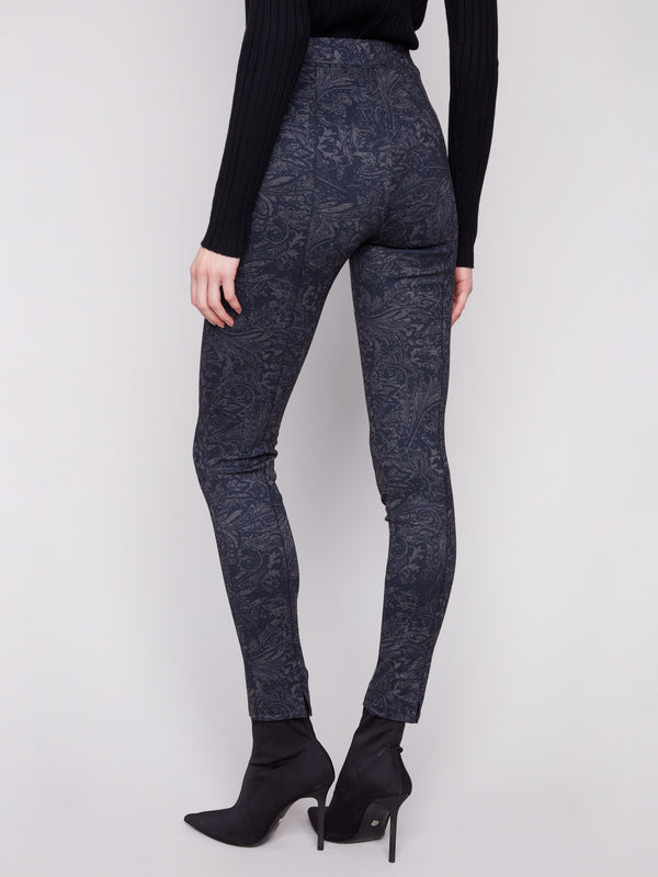 These navy slim-leg pants boast stretch fabric for ultimate comfort and flexibility in every move by Charlie B.