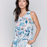 Graphic print cami featuring a high-low hem by Charlie B.