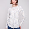 Floral sweater with a boat neck, perfect for casual outings by Charlie B.