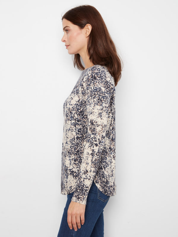 Printed Rounded Hem Sweater - Seraphine