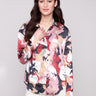 Stylish satin shirt featuring a relaxed fit and vibrant print, perfect for casual elegance by Charlie B.