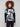 Black and cream abstract patterned top with front seam detail, featuring long sleeves by Charlie B.