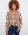 Patchwork shirt with a classic shirt collar, showcasing a unique style by Charlie B.