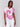Pink tie-dye top with a stylish split neckline, perfect for casual wear by Charlie B.