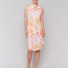 Knee-length dress with a vibrant abstract tropical print by Charlie B.