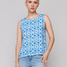 Top with a crew neckline and geometric print, offering a stylish look by Charlie B.