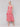 Red and white printed midi dress with shirring detail at bodice by Charlie B.