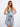 Tiered skirt design in this blue floral cotton dress adds an airy feel to the sleeveless style by Charlie B.