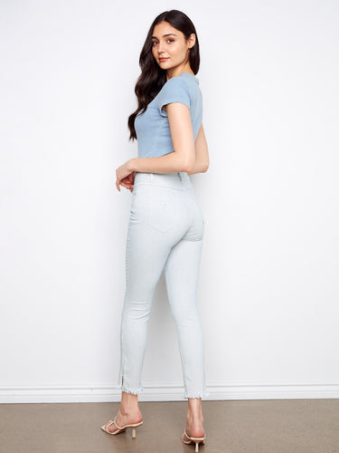 Adorned with a subtle striped pattern, these jeans bring a touch of elegance to any outfit. Carefully crafted by Charlie B.
