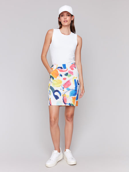 Women's Printed Stretch Skort | Abstract | Charlie B