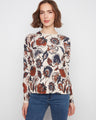 Floral patterned sweater with a classic crew neck for a timeless look, perfect for casual outings. By Charlie B.