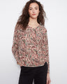 Paisley print top with a relaxed fit, featuring a V-neck design for effortless style by Charlie B.