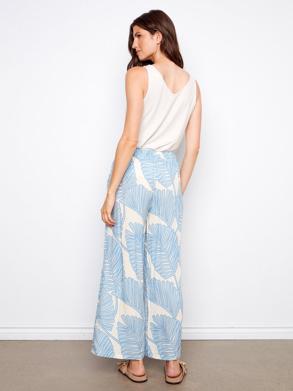 Printed Wide Leg Pants - Lush