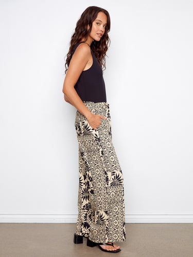 Enjoy the comfort of a regular rise fit in these beautifully patterned trousers by Charlie B.