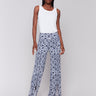 Geometric pattern pants with stretch fabric for comfort by Charlie B.