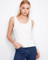 White top with a scoop neck, showcasing its reversible design for versatile styling by Charlie B.