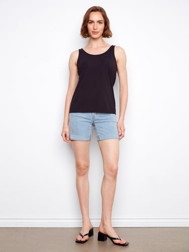 Designed with both scoop and V-neck options, enjoy multiple styling choices in one chic piece. By Charlie B.