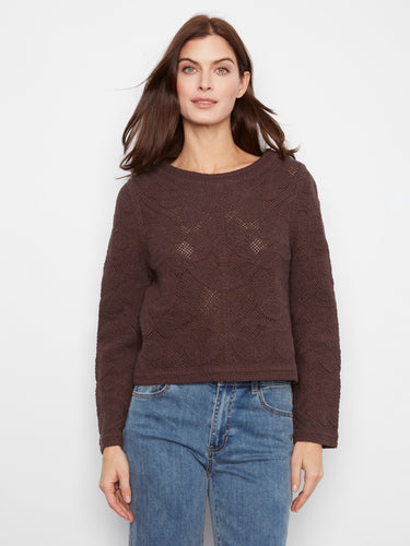 Experience the versatility of a reversible design with this chic sweater, crafted from pure cotton by Charlie B.