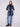 Stylish navy quilted jacket with faux leather detailing, adding a touch of elegance to your winter wardrobe by Charlie B.