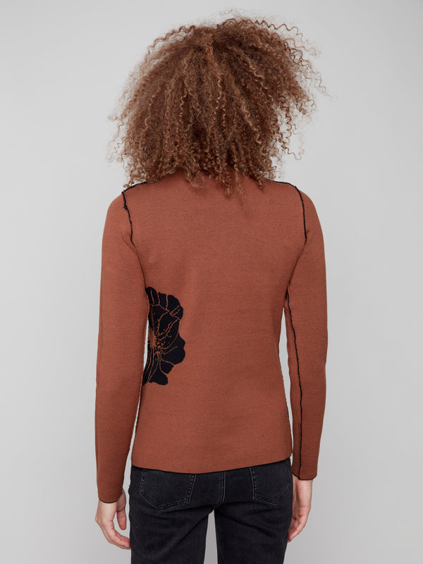 Reversible Mock Neck Sweater - Cacao