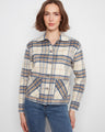 Plaid jacket featuring a classic shirt collar, perfect for versatile styling. By Charlie B.