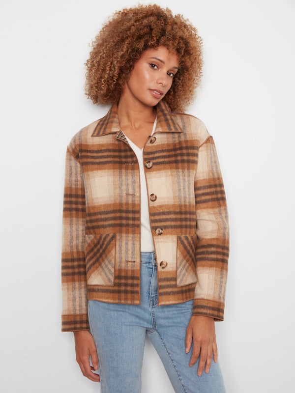 Reversible Plaid Jacket - Truffle