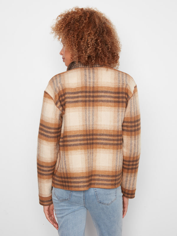 Reversible Plaid Jacket - Truffle