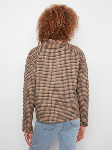 Checkered texture adds dimension to this chic reversible jacket, ideal for any occasion. By Charlie B.