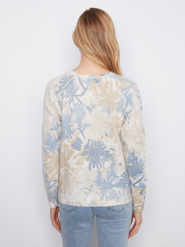 Reversible Printed Crew Neck Sweater - Stamps