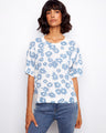 Floral top with a classic crew neckline, perfect for casual outings. Made from 100% cotton for ultimate comfort by Charlie B.