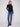 Stylish long-sleeved black sweater with a flattering slim fit and cozy ribbed knit by Charlie B.