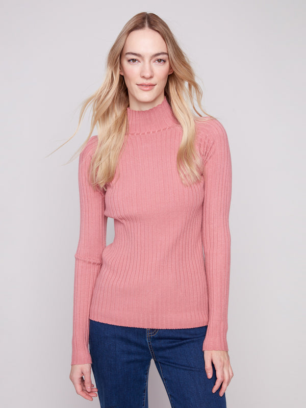 Primrose sweater featuring a chic mock neck design, adding elegance to any outfit by Charlie B.