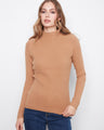 Elegant mock neck sweater with a slim fit silhouette, perfect for any occasion. Made by Charlie B.